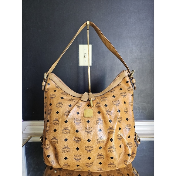 MCM Handbags - MCM Visetos Hobo Cognac